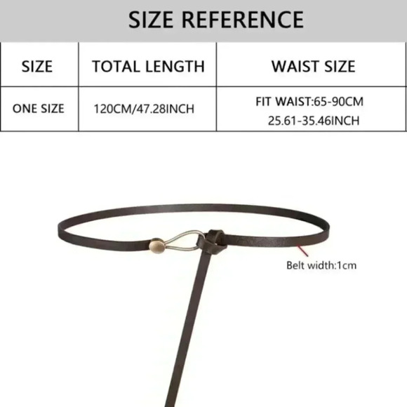 Western Boho Minimalist Camel Knot Belt Thin Waist Belt Vintage Style - Picture 9 of 9
